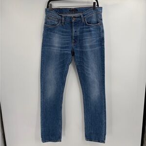 Nudie Jeans Co Blue streetwear Denim blue 2000s y2k slim straight Jeans sz 32x31